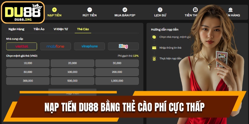 Gửi điểm đơn giản bằng thẻ cào với phí cực thấp